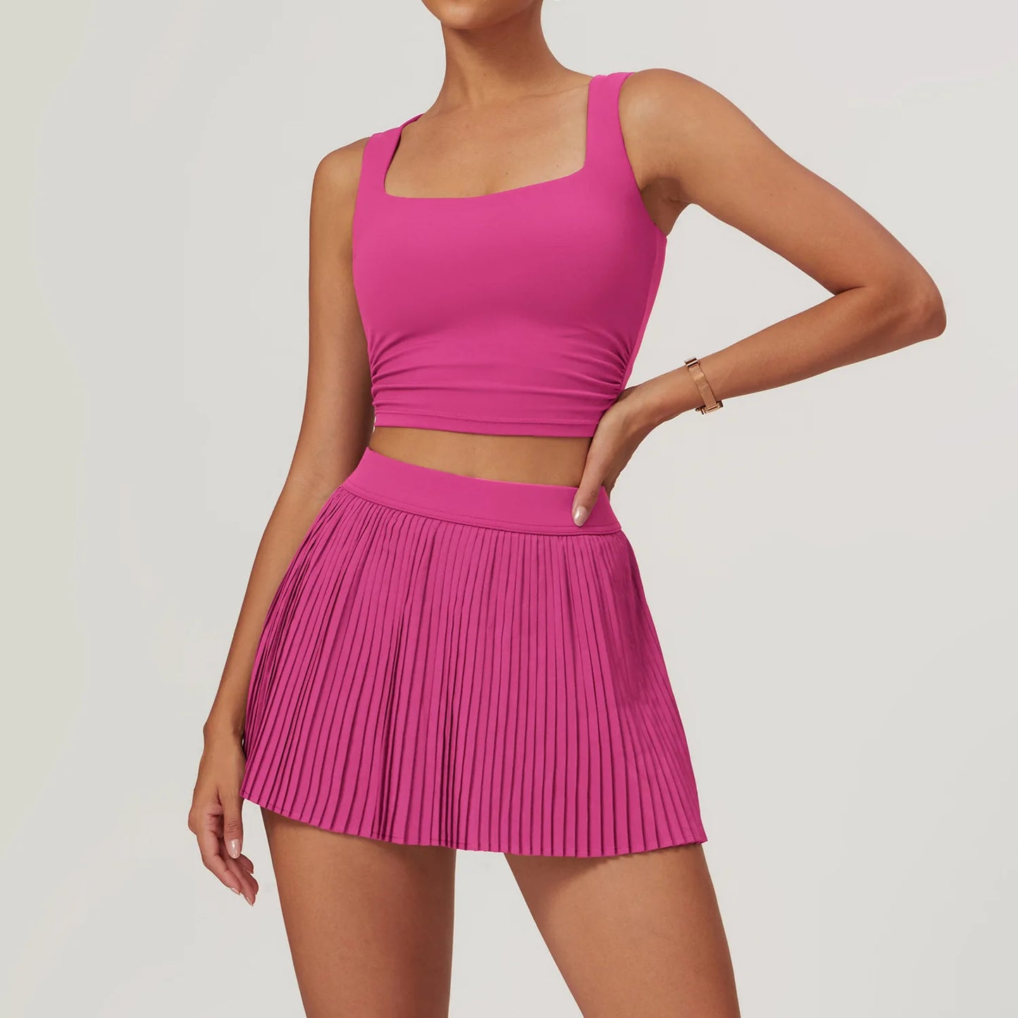 2PCS Tennis Bra & Skirt Set