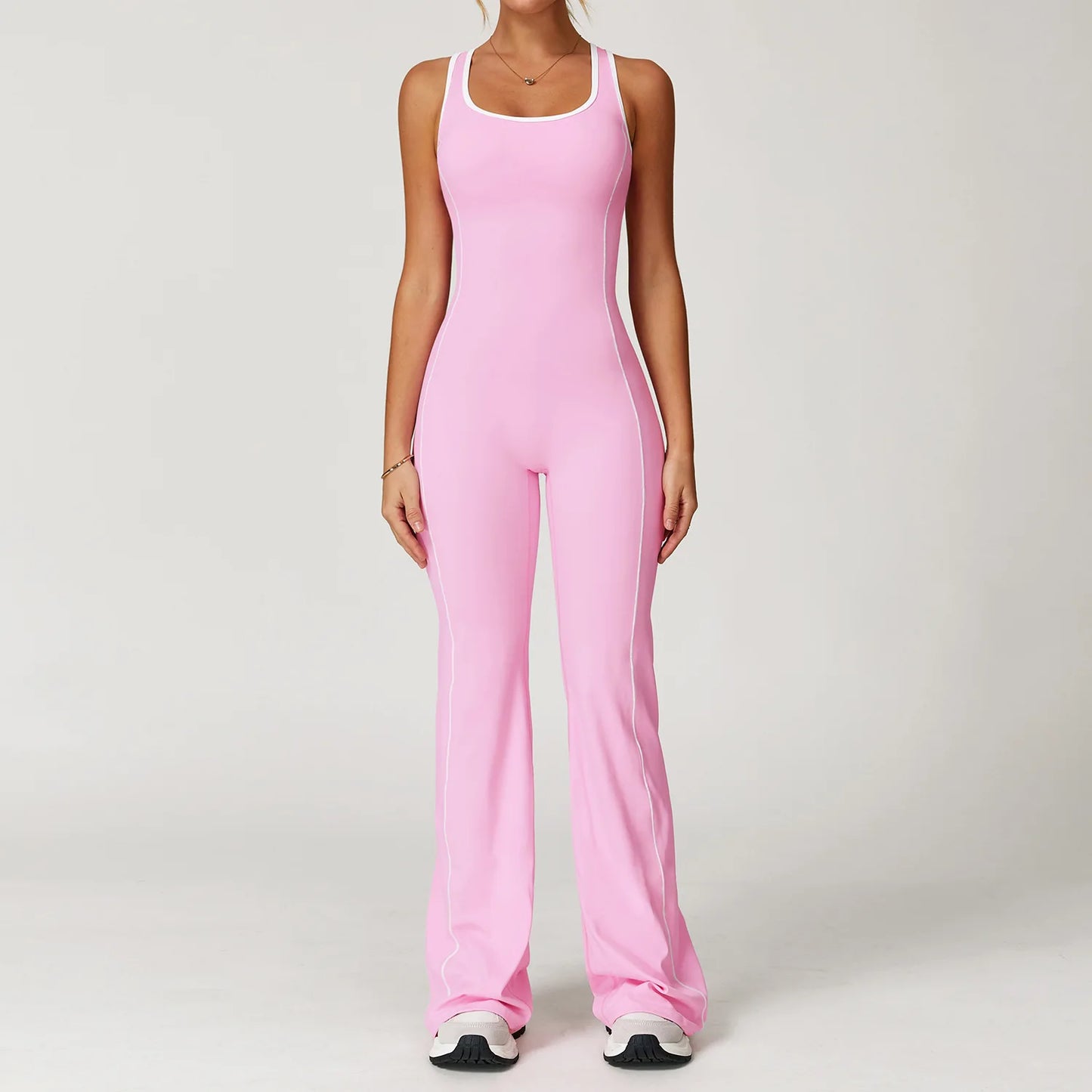 Sexy Backless Flared Hem Jumpsuit
