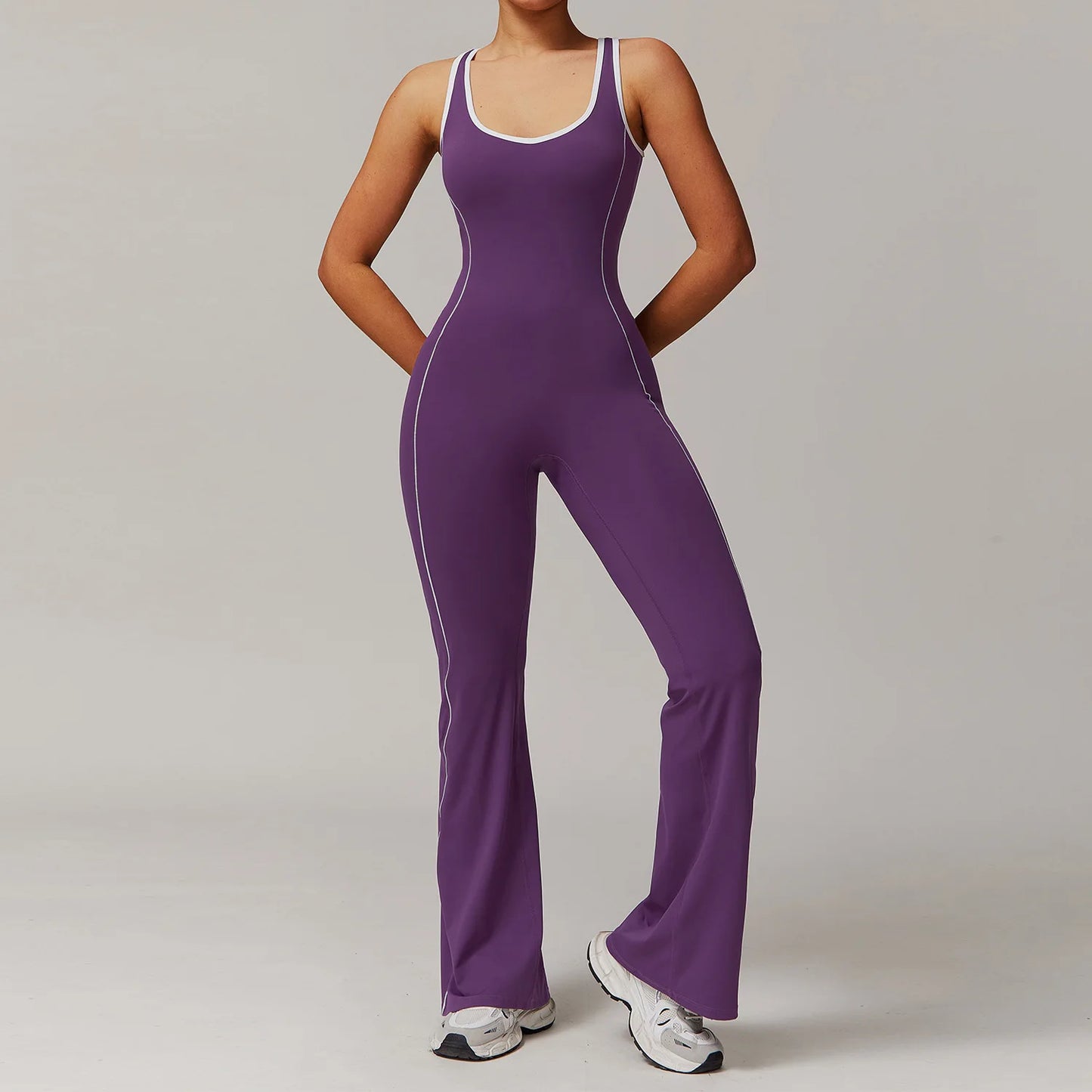 Sexy Backless Flared Hem Jumpsuit