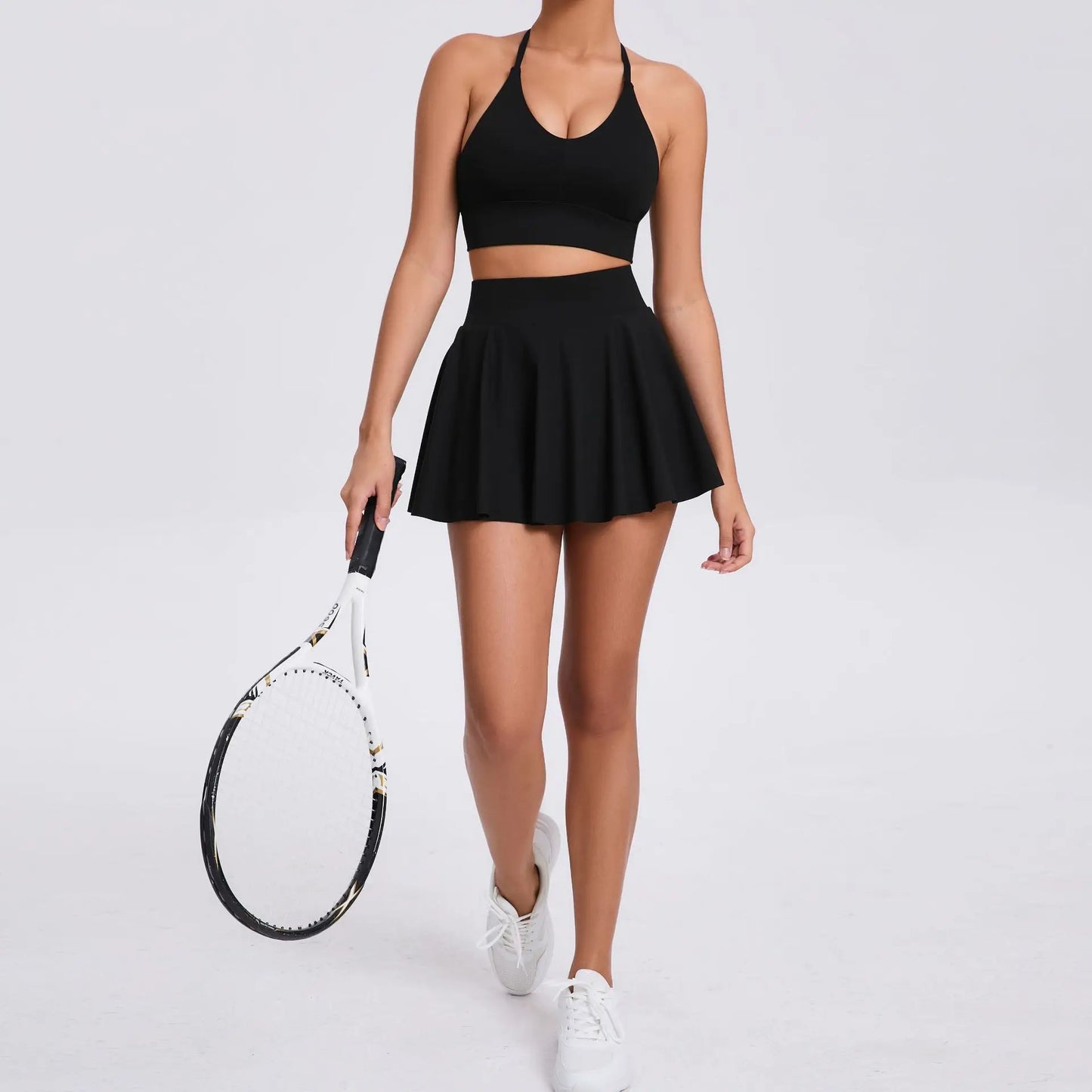 2 Pcs Tennis Bra & Skirt Set