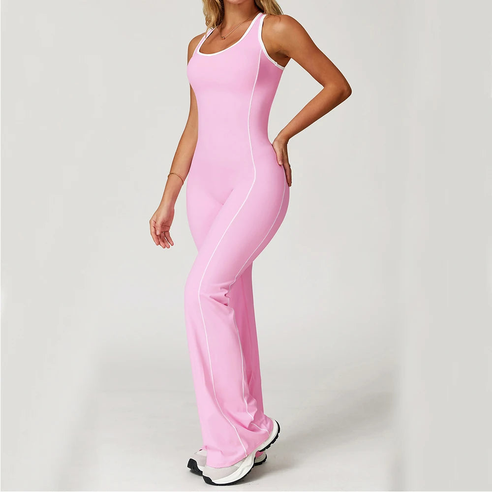 Sexy Backless Flared Hem Jumpsuit