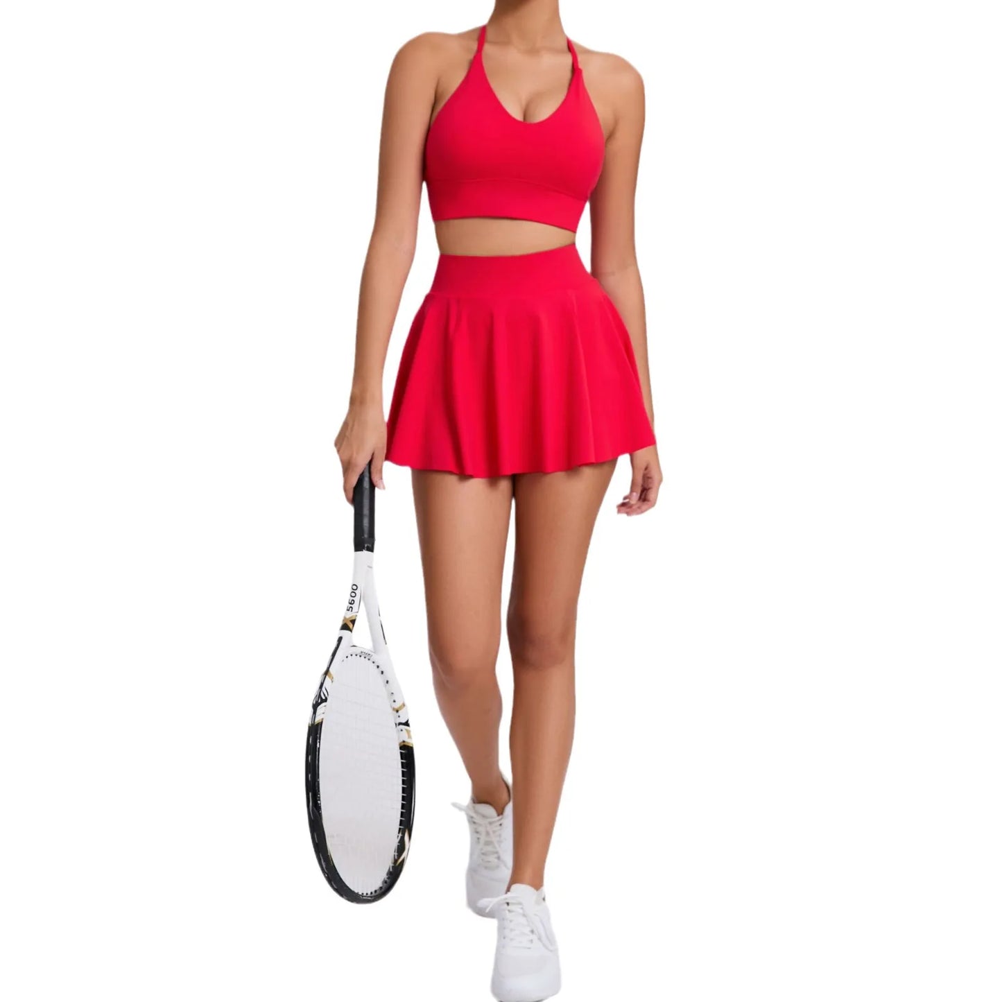 2 Pcs Tennis Bra & Skirt Set