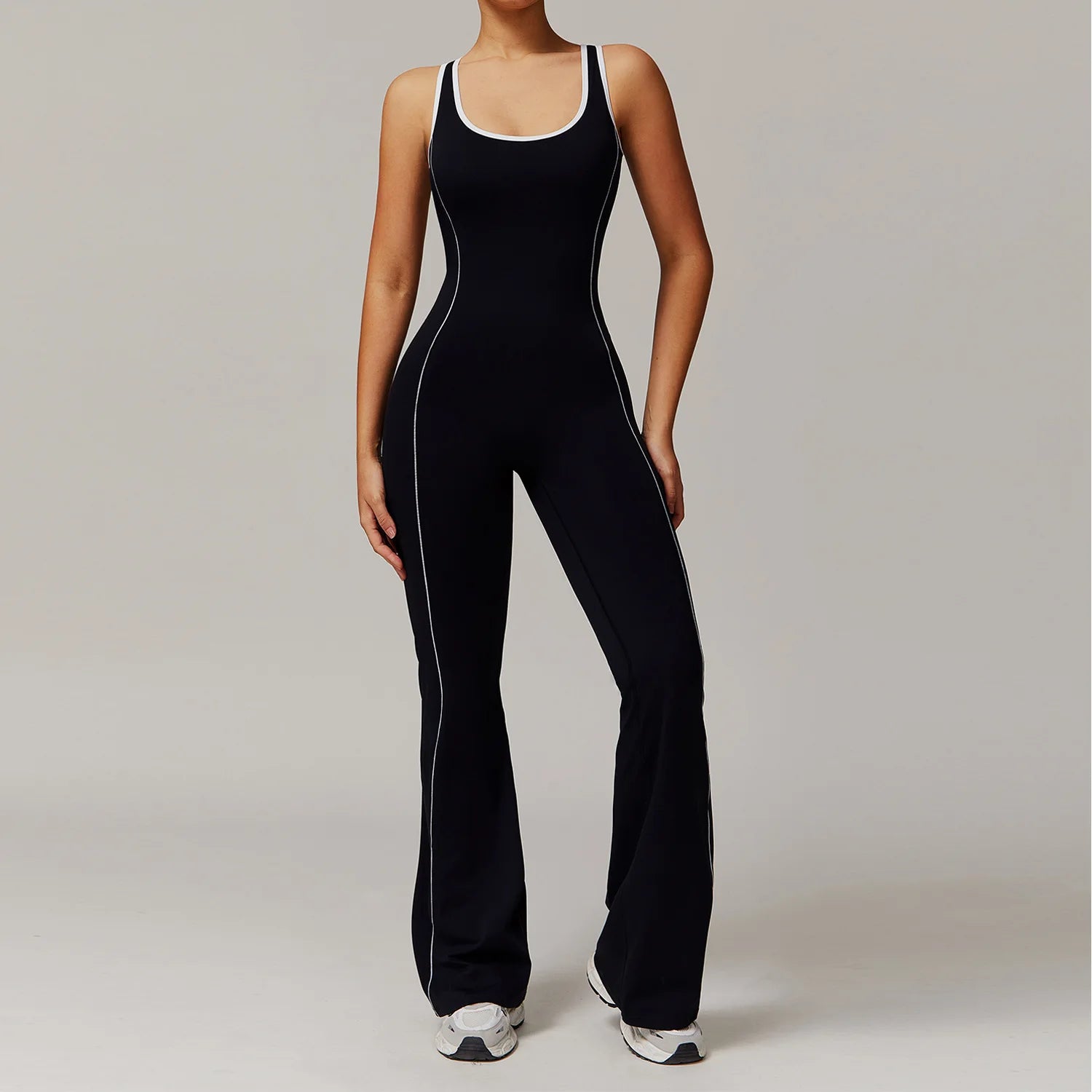 Sexy Backless Flared Hem Jumpsuit