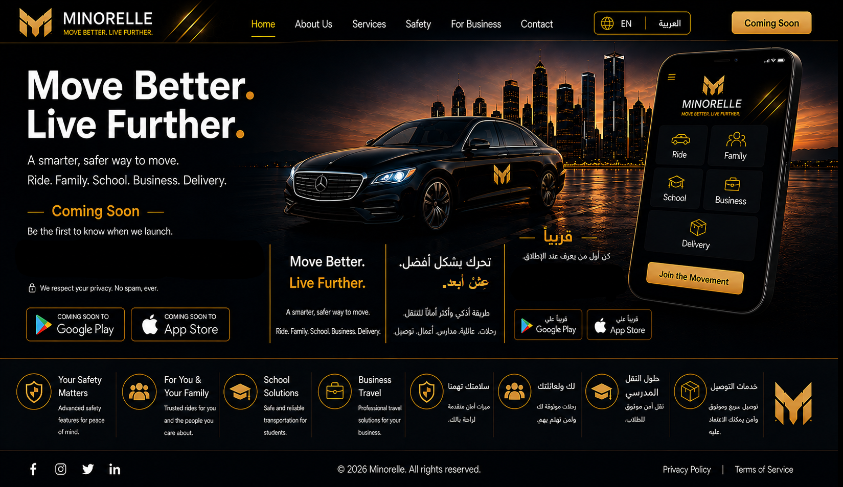 Minorelle landing page